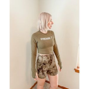 Size S green tie dye biker shorts,like new!